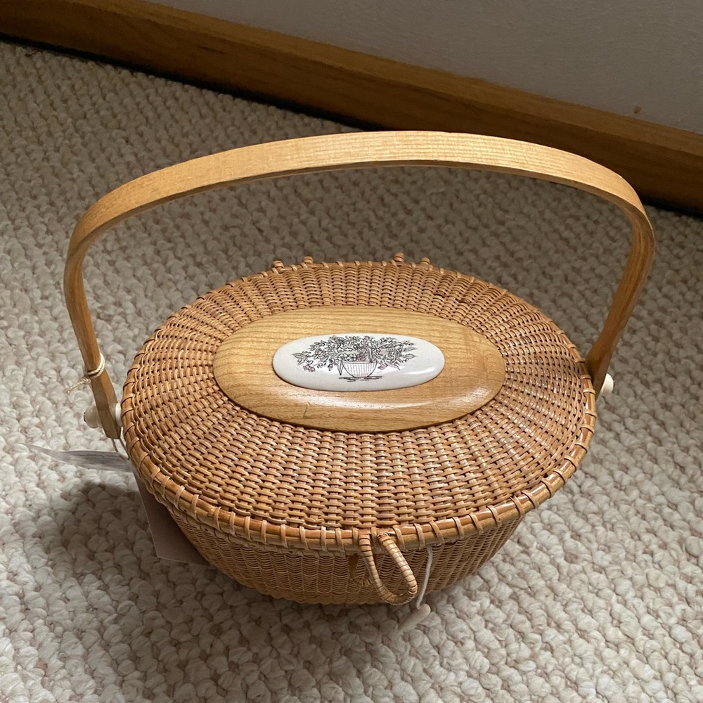 Vermont Basketville Museum quality Nantucket Lightship Basket Purse with tags